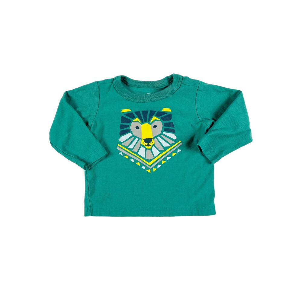 Tea Collection Scandi Bear Graphic Long Sleeve Tee Teal 6-9 Months